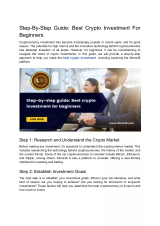 Step-By-Step Guide_ Best Crypto Investment For Beginners