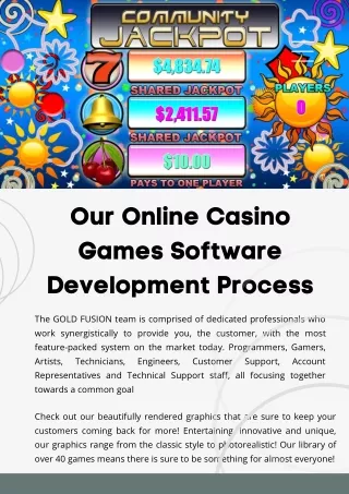 Our Online Casino Games Software Development Process
