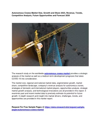 autonomous cranes market size growth and share