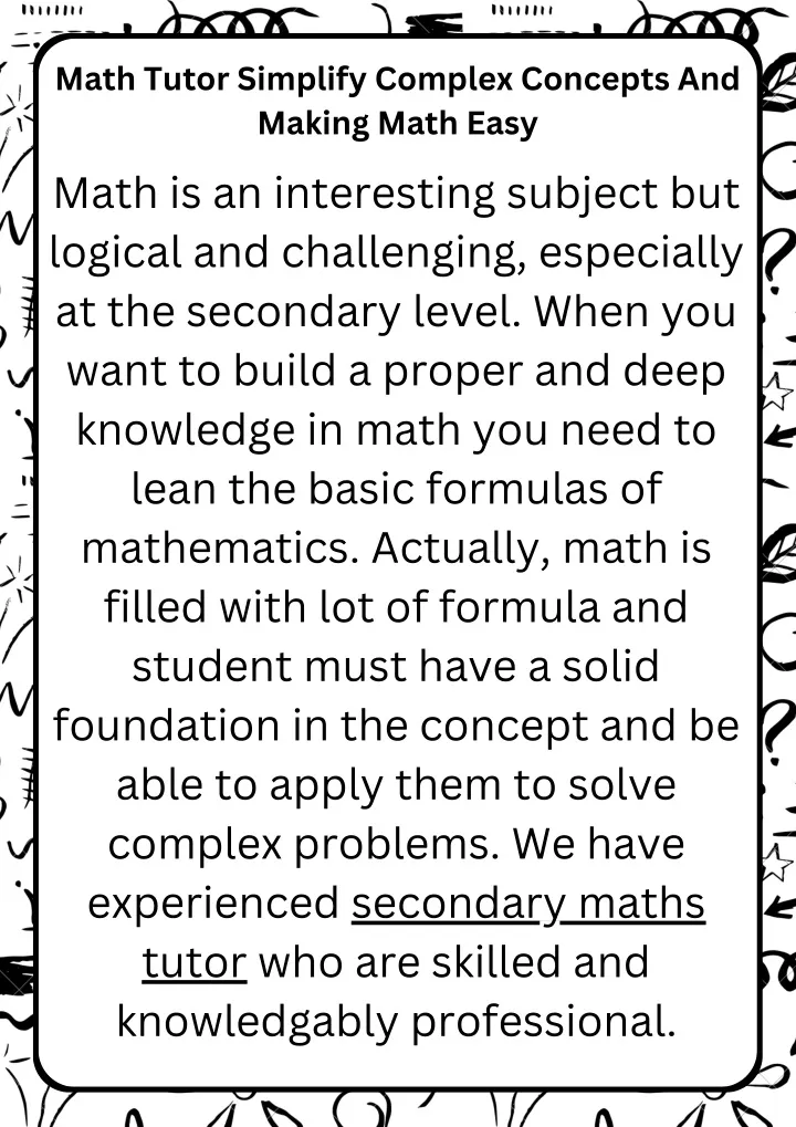 math tutor simplify complex concepts and making