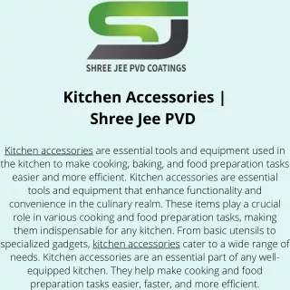 Kitchen Accessories  Shree Jee PVD