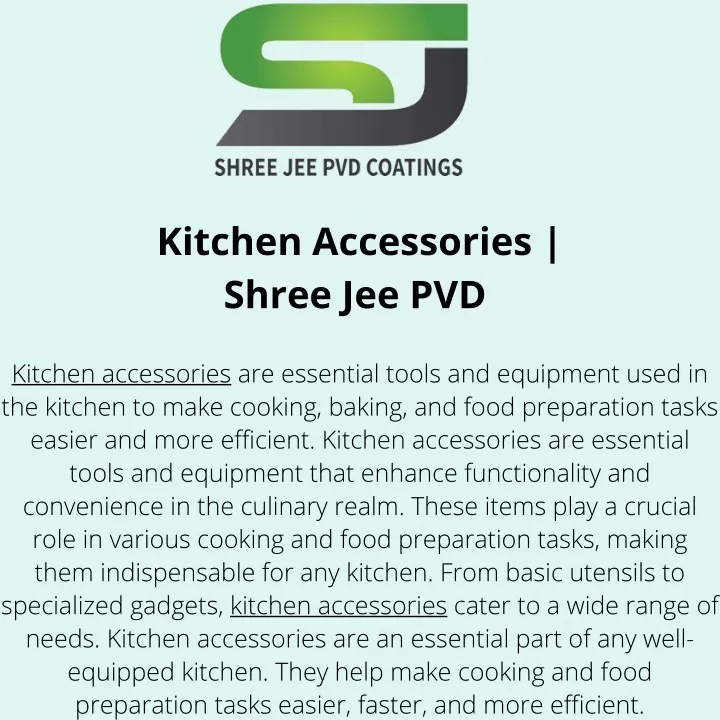 kitchen accessories shree jee pvd