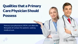 Qualities that a Primary Care Physician Should Possess