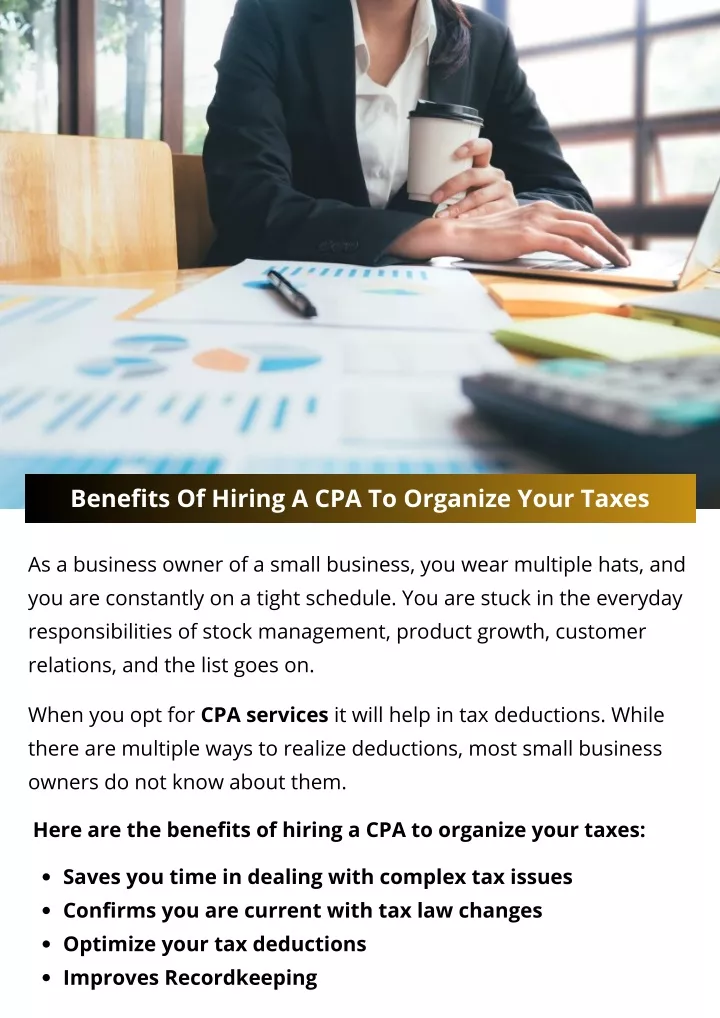 benefits of hiring a cpa to organize your taxes