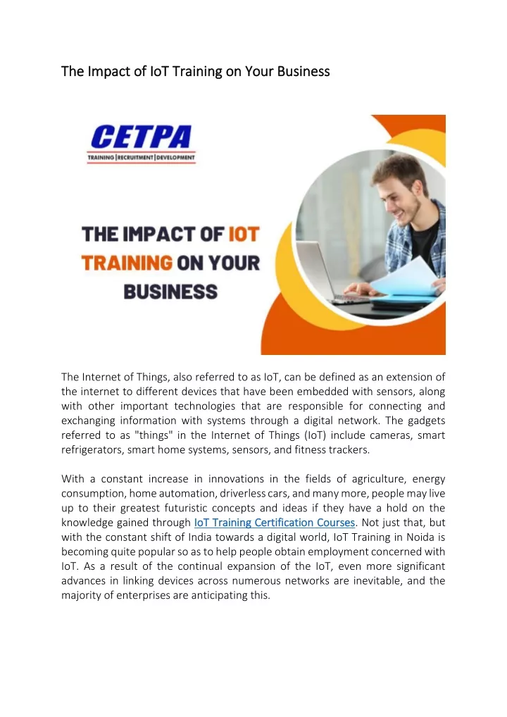 the impact the impact of of iot training