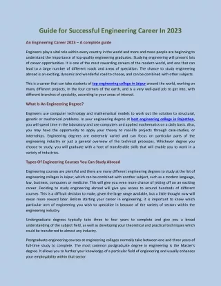 guide for successful engineering career in 2023