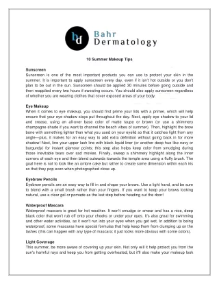 10 summer makeup tips
