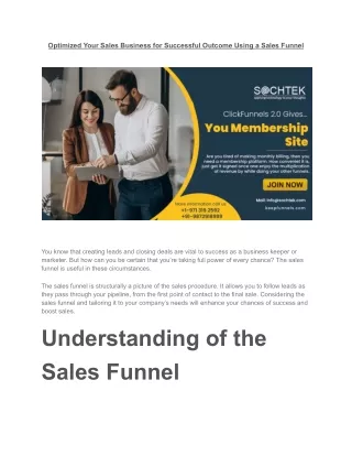 Optimized Your Sales Business for Successful Outcome Using a Sales Funnel _ Keepfunnels