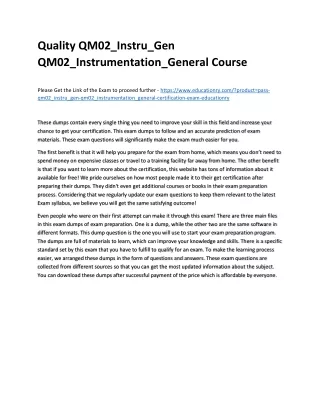 quality qm02 instru gen qm02 instrumentation