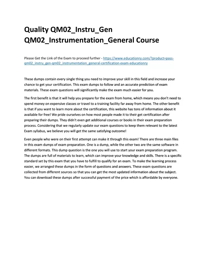 quality qm02 instru gen qm02 instrumentation