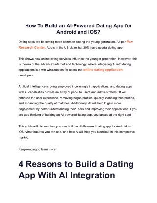 How To Build an AI-Powered Dating App for Android and iOS