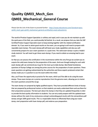 quality qm03 mech gen qm03 mechanical general