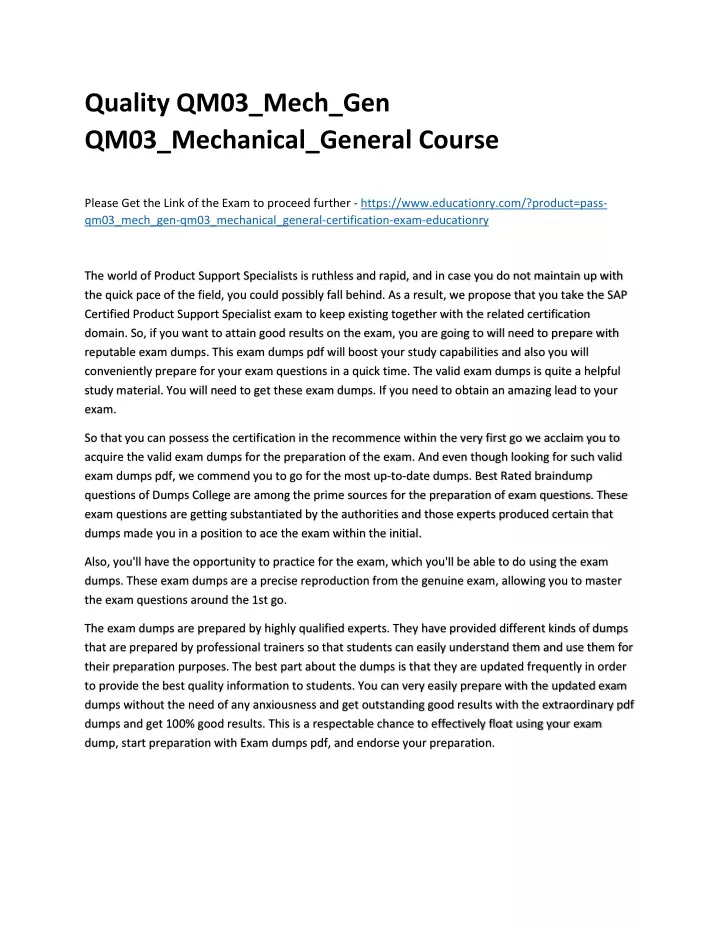 quality qm03 mech gen qm03 mechanical general