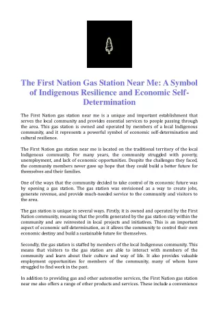 The First Nation Gas Station Near Me: A Symbol of Indigenous Resilience and Econ