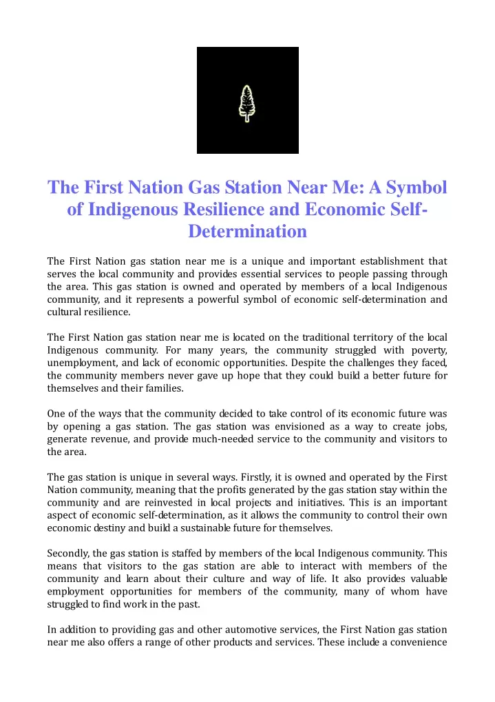 the first nation gas station near me a symbol