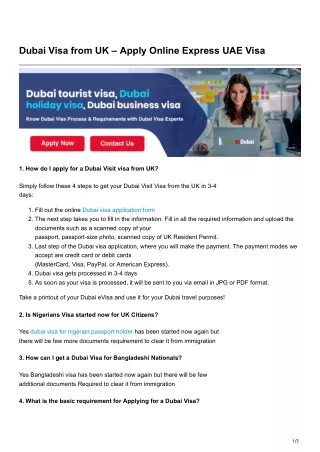 Get Dubai Visa from UK Apply Online Emirates UAE Visa