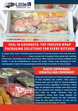Seal in Goodness: Top Freezer Wrap Packaging Solutions for Every Kitchen