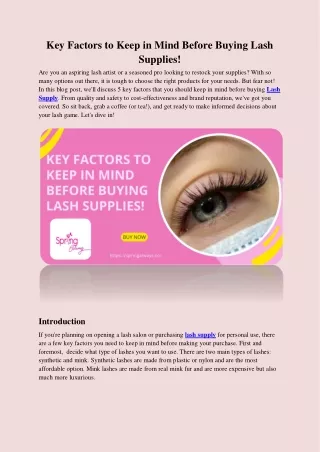 key factors to keep in mind before buying lash