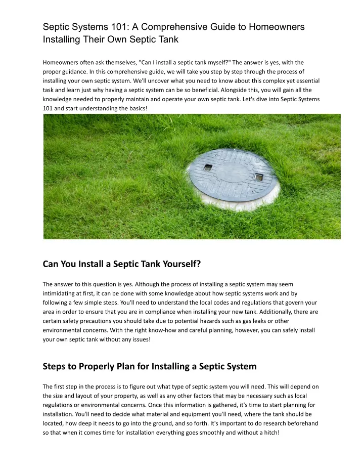 septic systems 101 a comprehensive guide