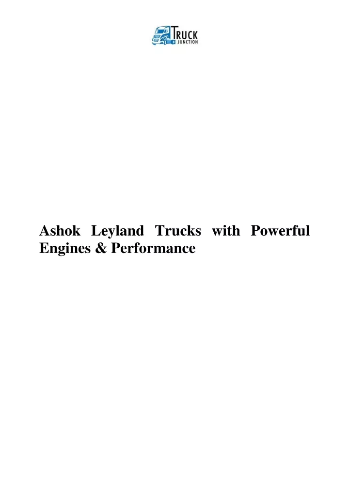 ashok leyland trucks with powerful engines