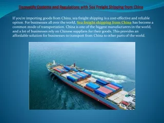 Demystify Customs and Regulations with Sea Freight Shipping from China