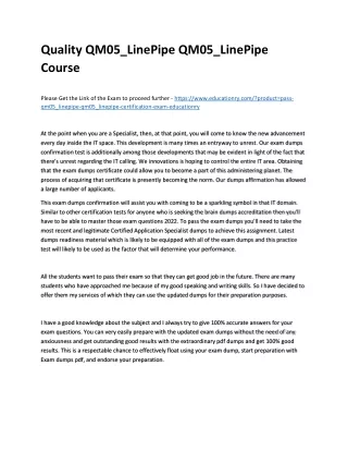 quality qm05 linepipe qm05 linepipe course