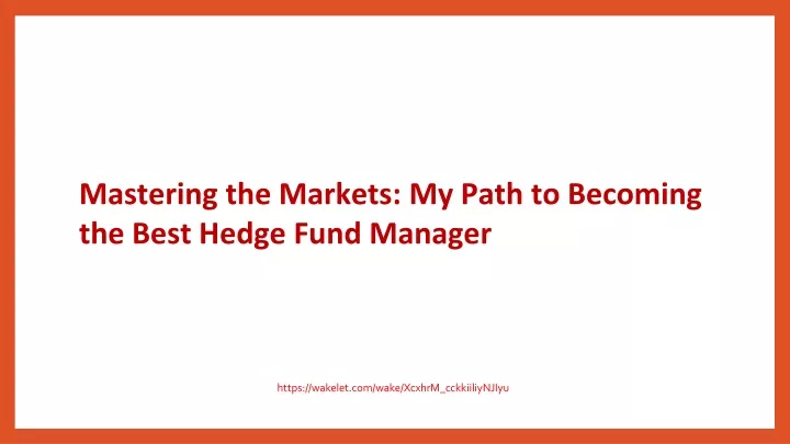 mastering the markets my path to becoming