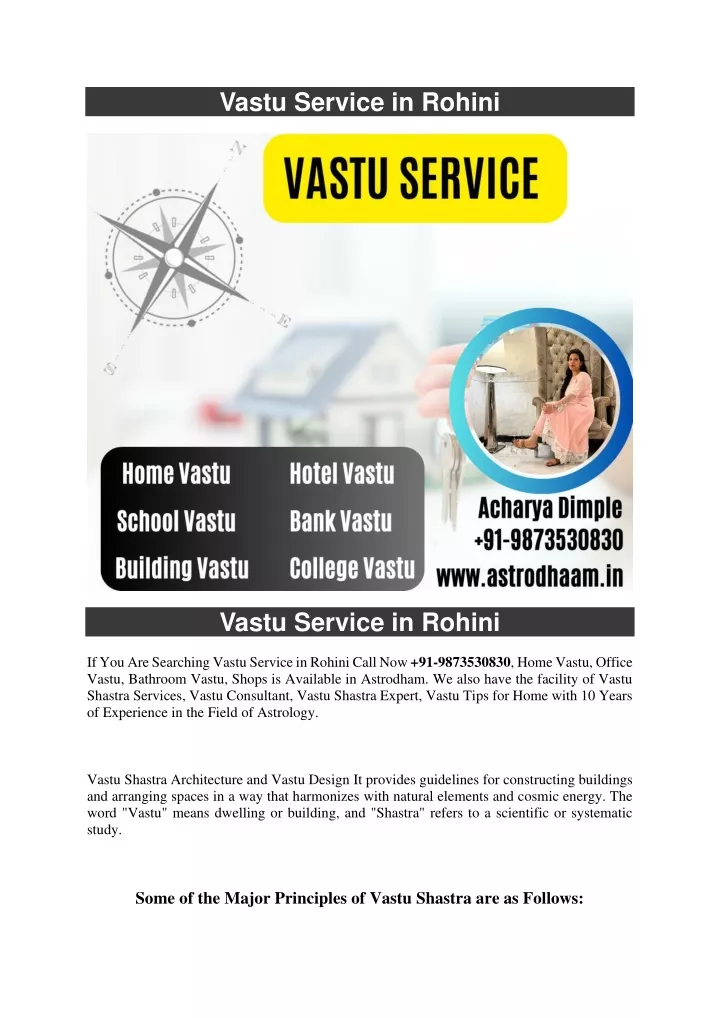 vastu service in rohini