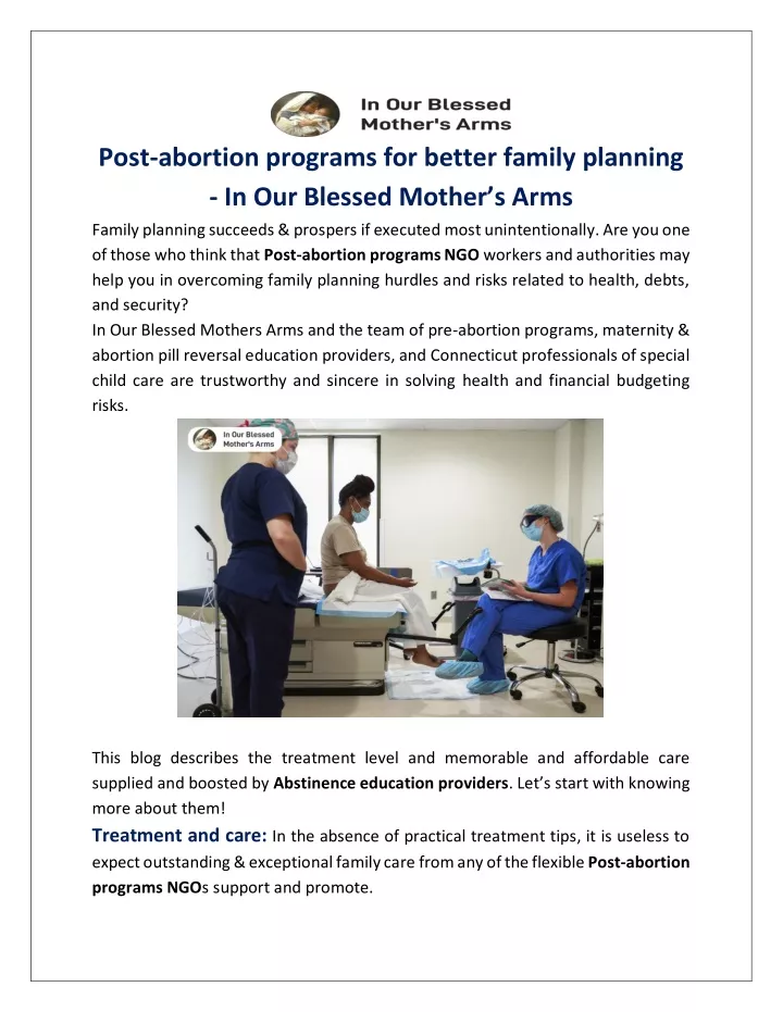 post abortion programs for better family planning
