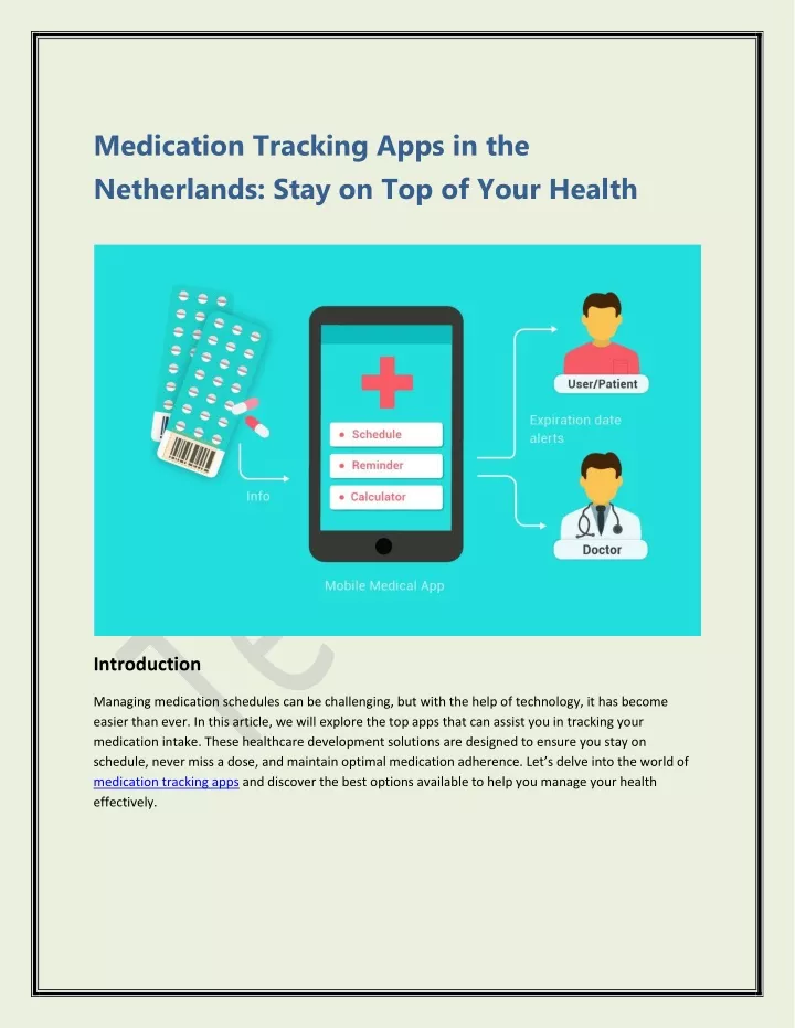 medication tracking apps in the netherlands stay