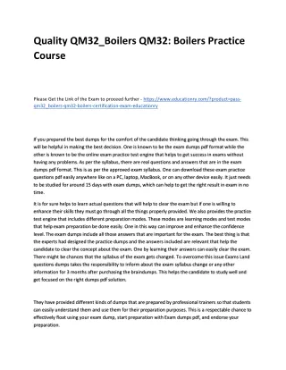 quality qm32 boilers qm32 boilers practice course