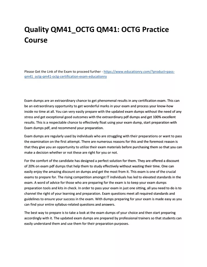 quality qm41 octg qm41 octg practice course