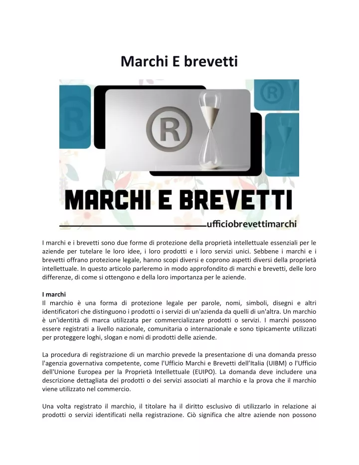 marchi e brevetti