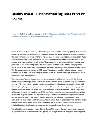 quality b90 01 fundamental big data practice