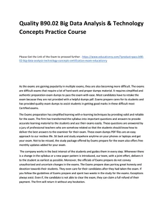 quality b90 02 big data analysis technology