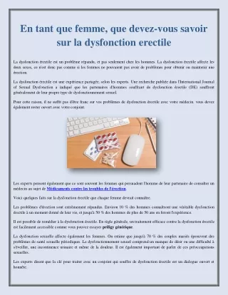 En tant que femme, que devez-vous savoir sur la dysfonction érectile