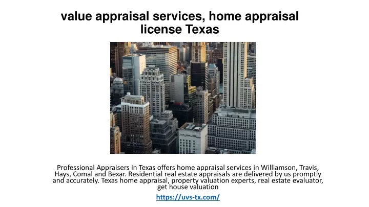 value appraisal services home appraisal license texas