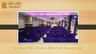 Marriage Hall in Patna – Ridhi Sidhi Banquet Hall