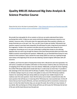 quality b90 05 advanced big data analysis science