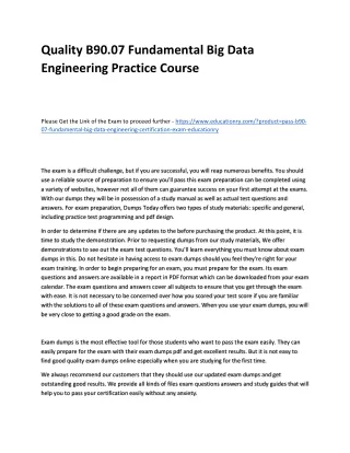 quality b90 07 fundamental big data engineering