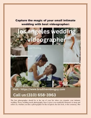 Capture the magic of your small intimate wedding with best videographer
