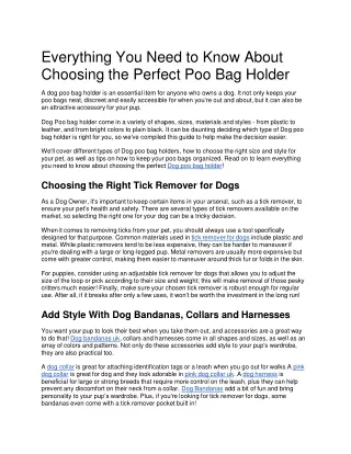 everything you need to know about choosing the perfect poo bag holder