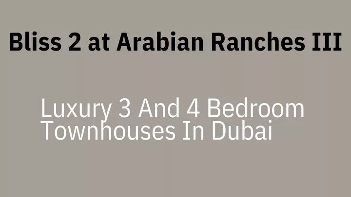 bliss 2 at arabian ranches iii