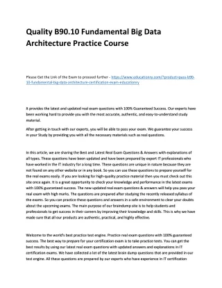 quality b90 10 fundamental big data architecture