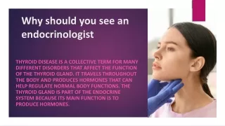 why should you see an endocrinologist