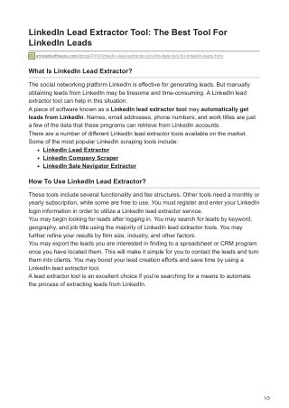 linkedin lead extractor tool the best tool