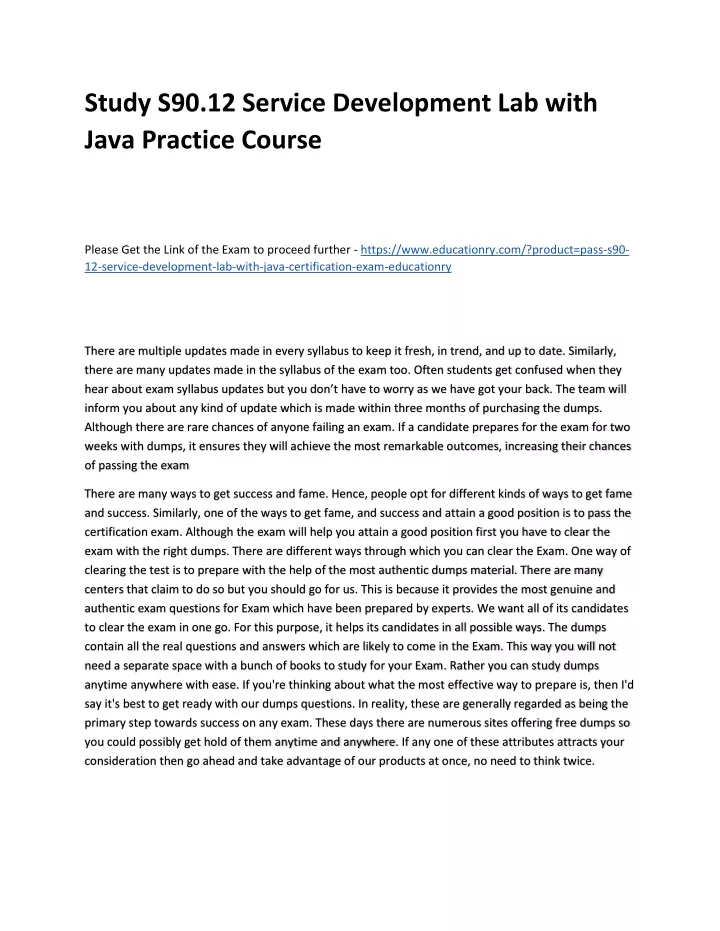study s90 12 service development lab with java