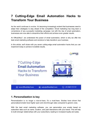 7 cutting edge email automation hacks