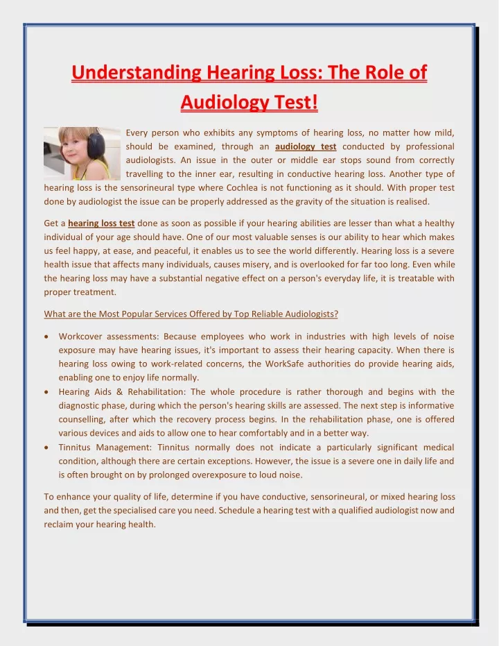 understanding hearing loss the role of audiology