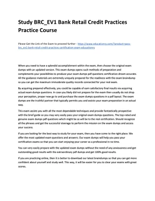 study brc ev1 bank retail credit practices